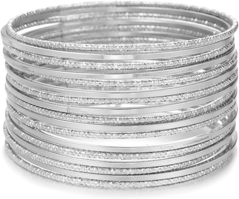 RINTOLER Store 16Pcs Gold Bangle Bracelets for Women - Multi Layer Stackable Textured Bracelets Boho Jewelrys Set. - Image 1